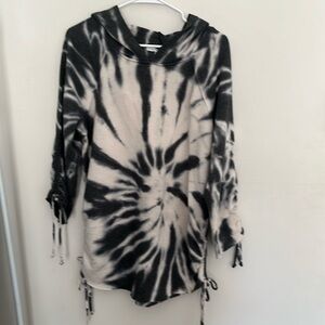 Young Fabulous & Broke grey & cream tie died hoodie size small